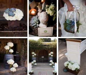 Flores de casamento – Suculentas e flores entrelaçadas