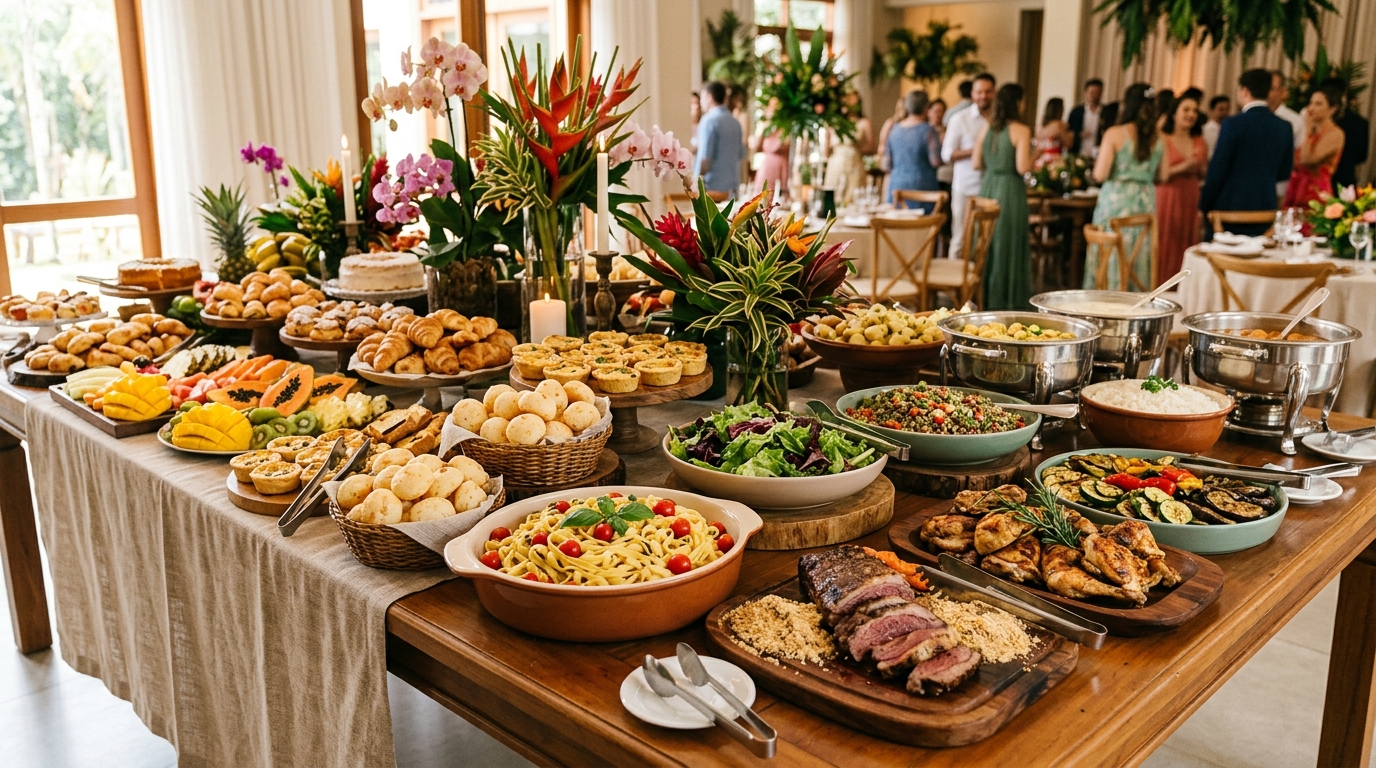 Ideias de cardápio para um casamento com brunch e jantar