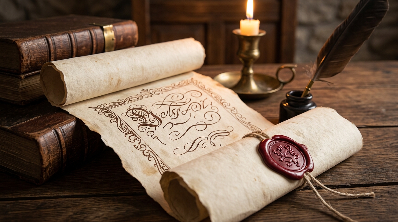 Livros e Pergaminhos: Utilize livros antigos e pergaminhos como parte da ambientação.