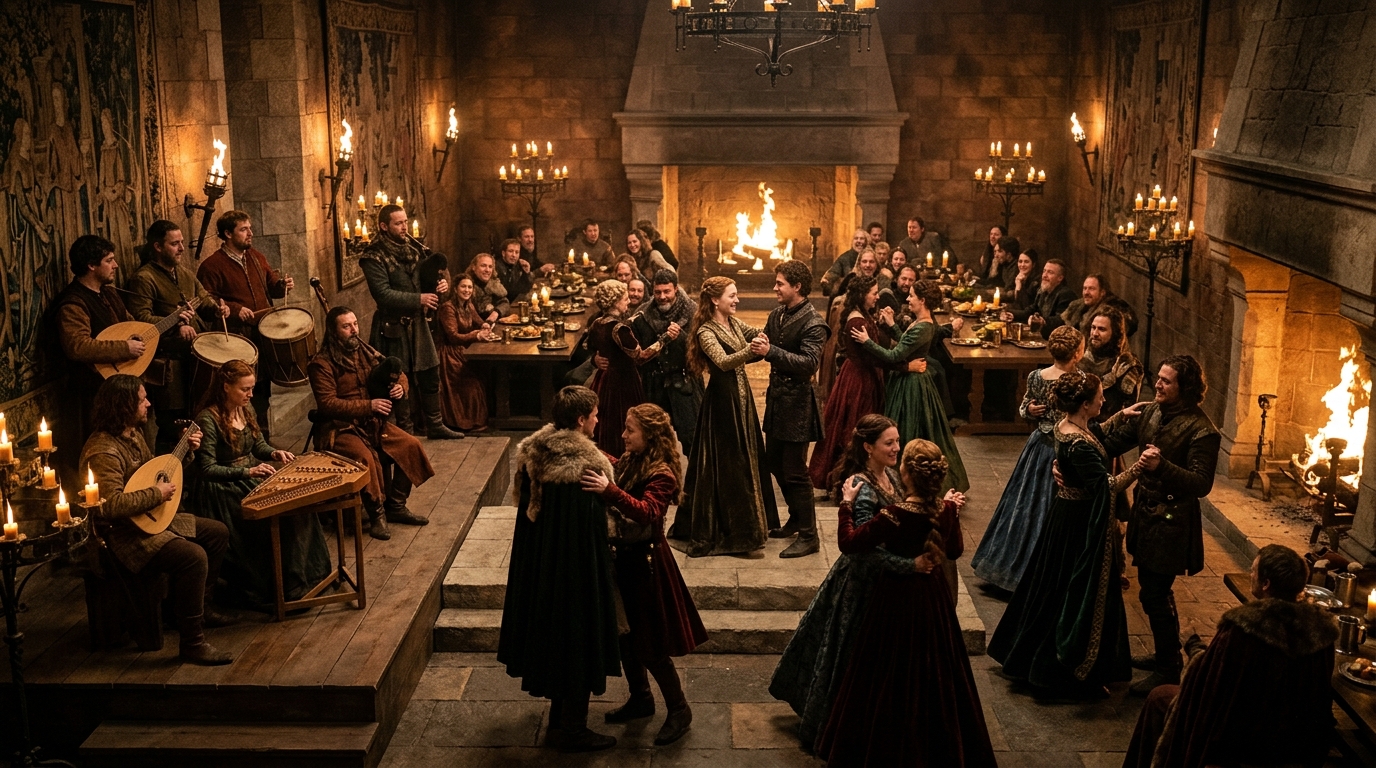 Música e dança em um casamento Game of Thrones