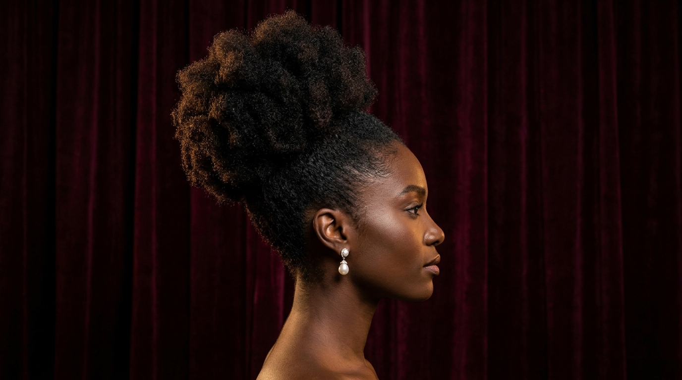 Coque alto com volume afro