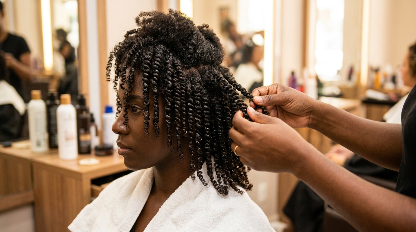 Técnica do twist-out como base